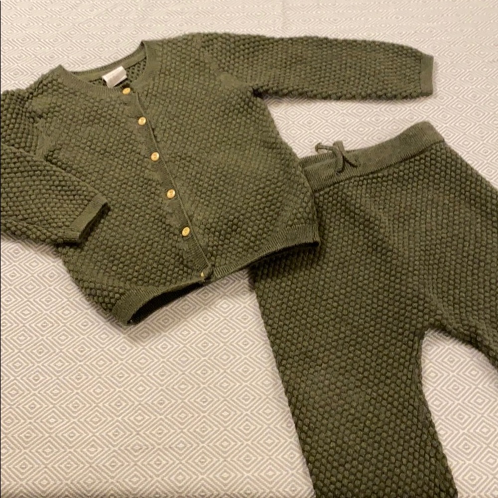 Olive H&M two piece cardigan and joggers